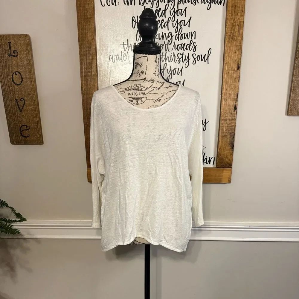 Eileen Fisher Soft White Linen Top